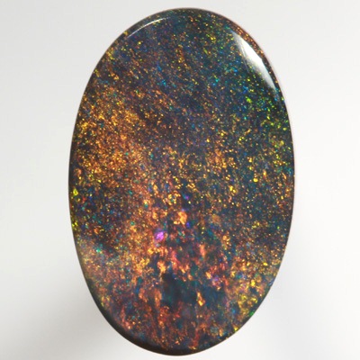 SOLID BLACK OPAL Gemmy red multicolour, Pinfire pattern SEE VIDEO